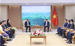 Thủ tướng Phạm Minh Chính tiếp Đô trưởng Vientiane Atsaphangthong Siphandone